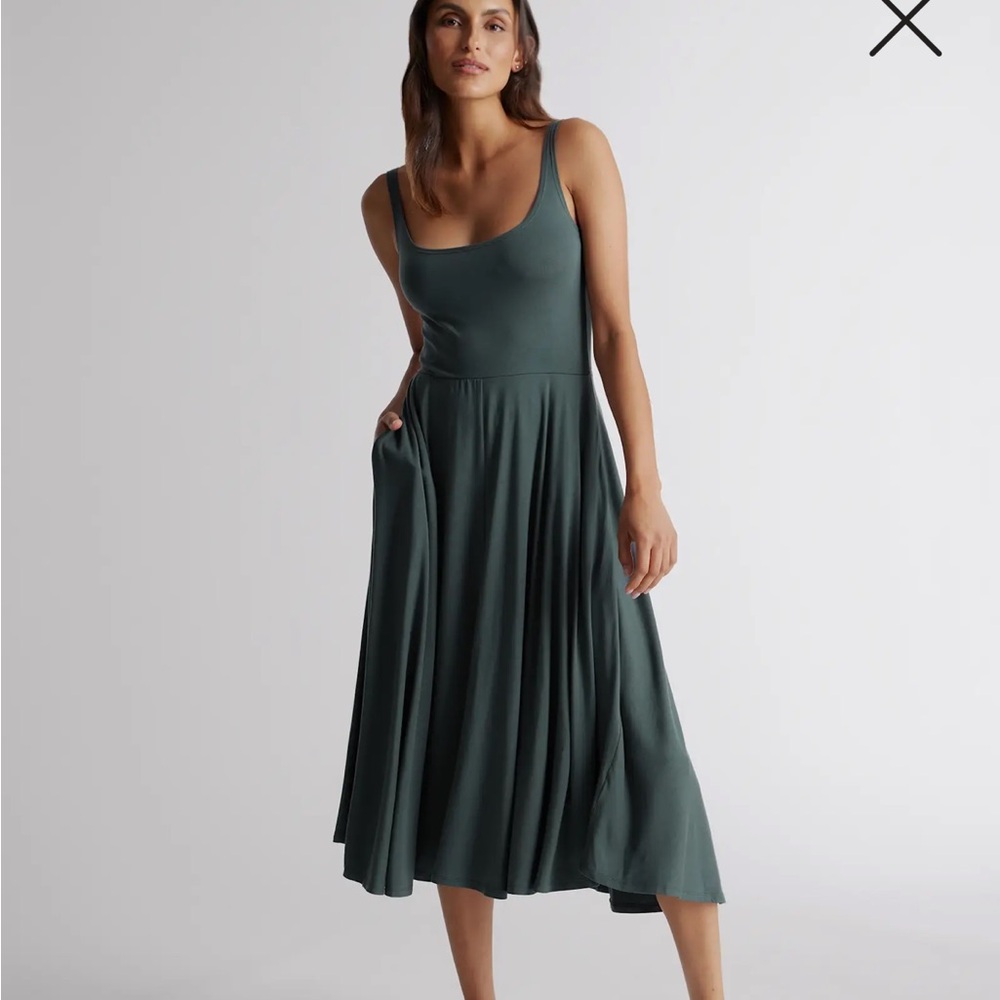 Quince tencel fit & flare tank dress